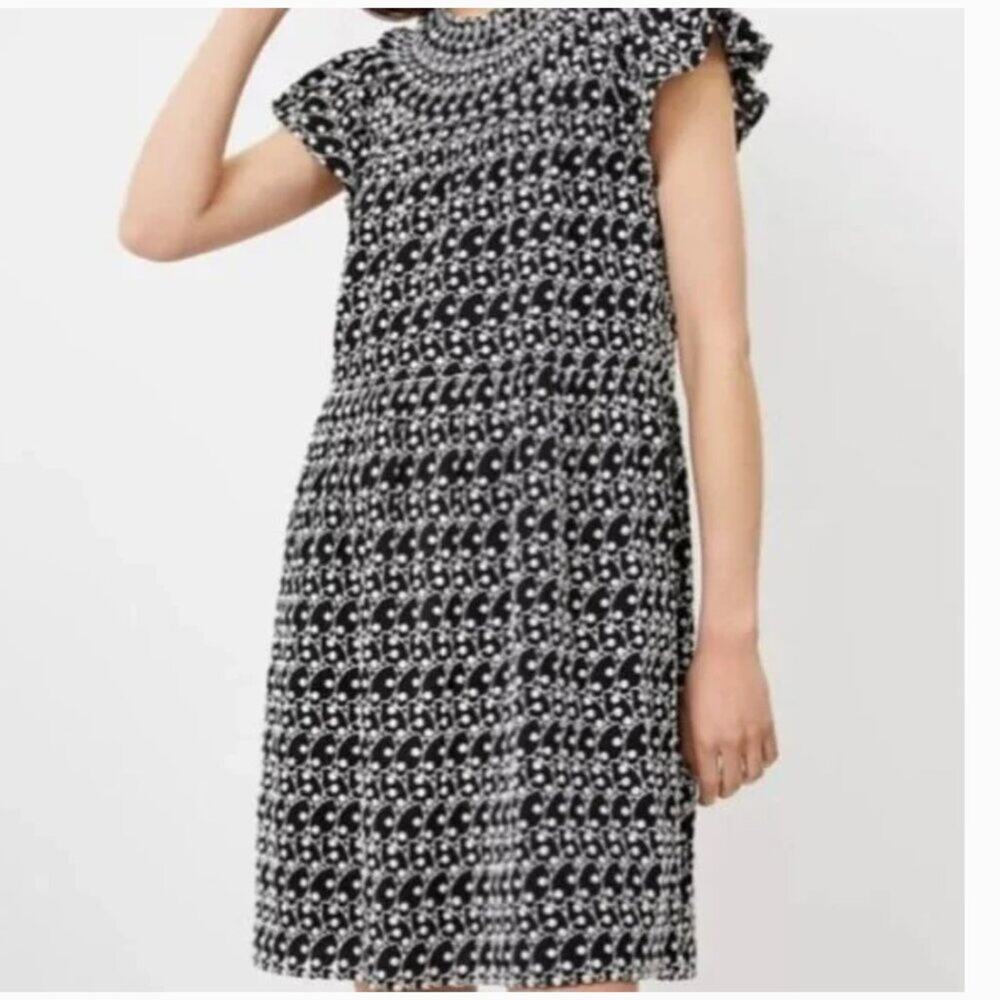 Ann Taylor Loft Eyelet Smocked Yoke Swing Dress, Size Small